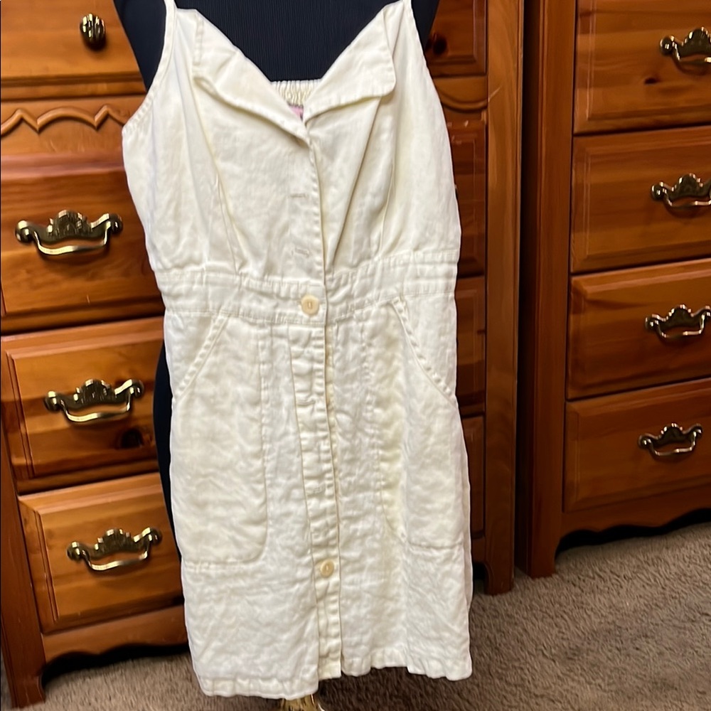 Juicy Couture Cream Buttoned Mini Sundress